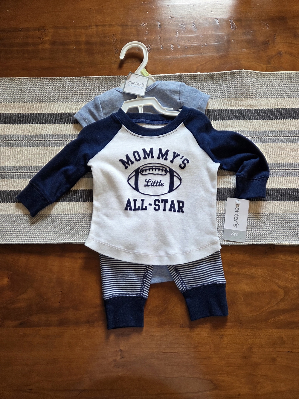 Carter's "Mommy's Little All-Star" Navy & White Baby Set